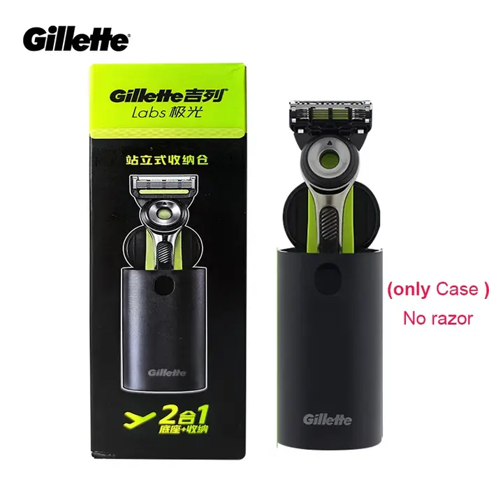 Boîte de voyage pour rasoir Portable, adaptée aux rasoirs Gillettte Labs, Anti-poussière, Anti-chute, mallette de rangement pour rasoir en plastique et Silicone de haute qualité