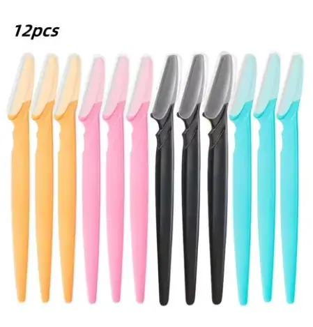 12/30/50 PCS Rasoir de Précision Portable pour Sourcils et Poils du Visage, Lame de Sécurité pour Ép