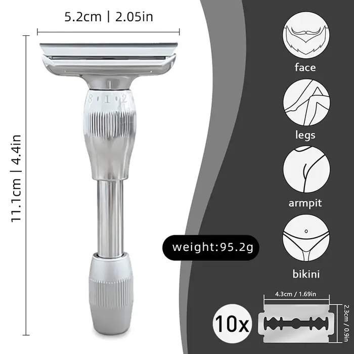 Nouveau Design 1-8 rasoir de sécurité réglable pour hommes rasoir à Double tranchant de haute qualit