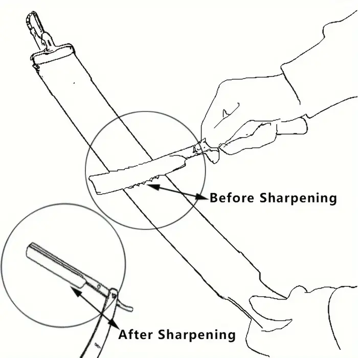 Sangle de rasoir droite en cuir PU pour couteaux pliants de barbier