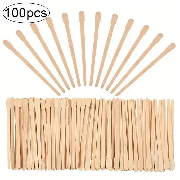 100 pièces bâtons de cire en bois femme bâton d'épilation