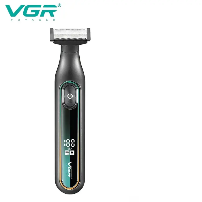 VGR Rasoirs électriques Rasoir homme électrique Rasoir électrique hommes Rasoir électrique Professionnel Machine à raser Étanche Tondeuse à barbe Écran LED Raseur visage Portable Raseur pour hommes V-