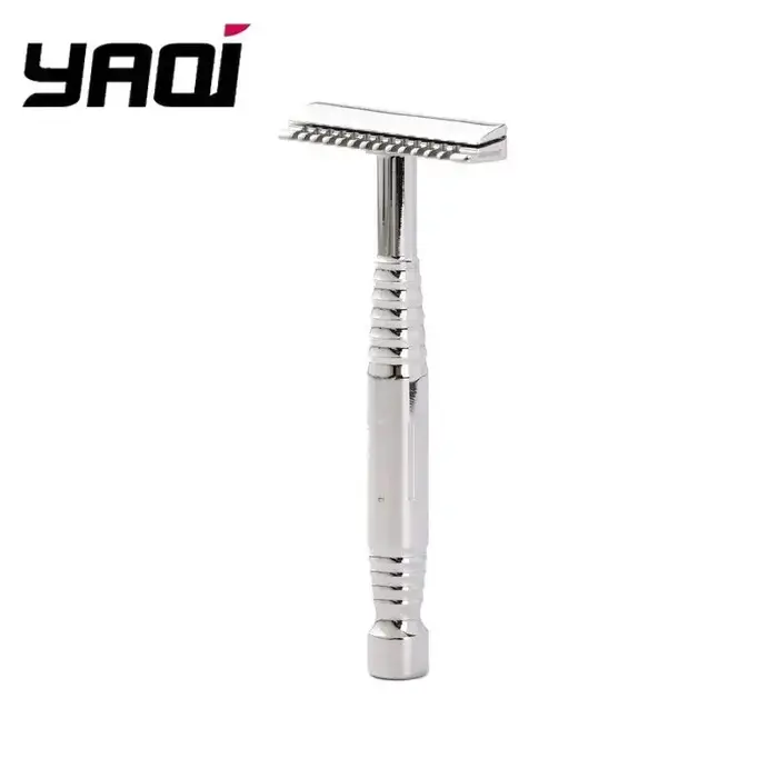 Rasoir de sécurité Romulus Open Comb YAQI, acier inoxydable 316 poli, lame AC à simple tranchant, ra