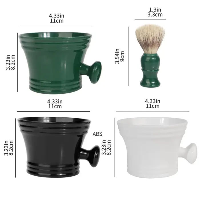 Ensemble de Rasage Vintage pour Hommes : Bol à Mousse en Céramique + Brosse à Barbe