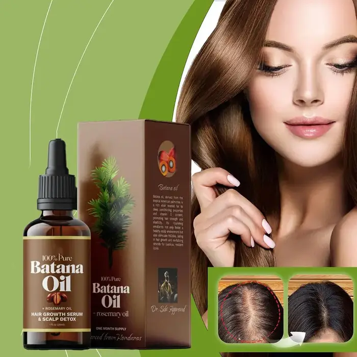 Huile de Batana 100% pure + sérum de croissance capillaire à la romarin 30ml