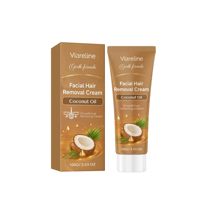 Crème dépilatoire Viareline pour le visage, sans douleur, inhibiteur de repousse des poils, soin de