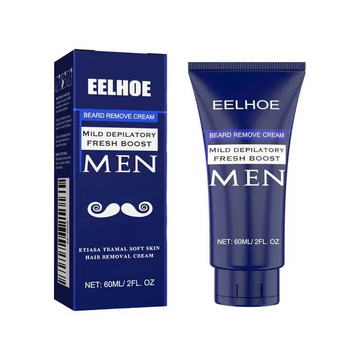 EELBath-E Men-Crème dépilatoire indolore pour homme, élimine les poils de la barbe et des ati elles,