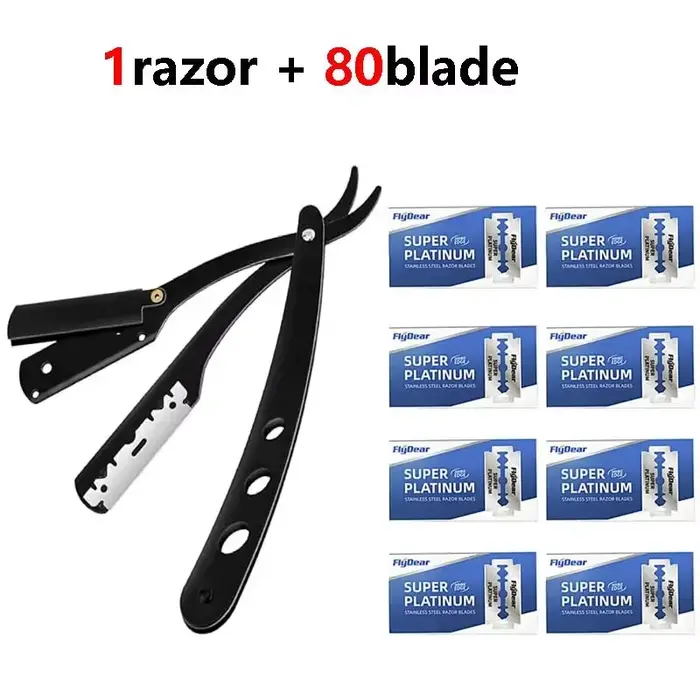 Lame de rasoir en acier inoxydable pour hommes, rasoir manuel classique pour rasage humide, lame rem
