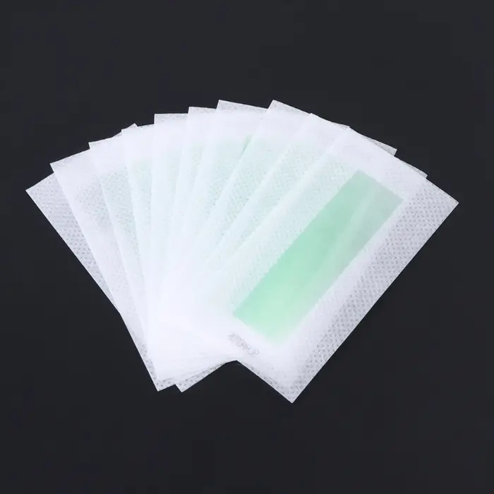 10x épilation épilateur dépilatoire bandes cire froide tampon papier pour le visage non tissé
