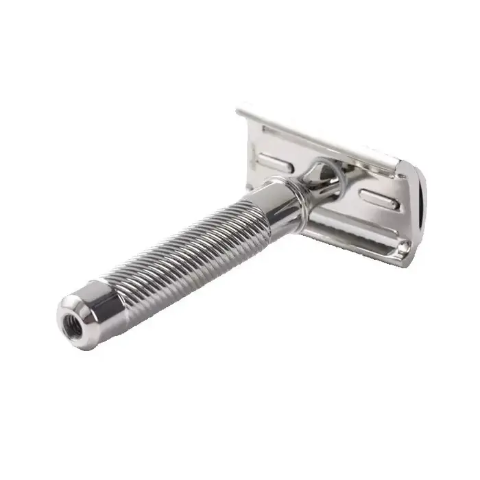 Rasoir de sécurité Yaqi Slant 37 en acier inoxydable avec angle de lame de précision pour un rasage étroit et une peau lisse