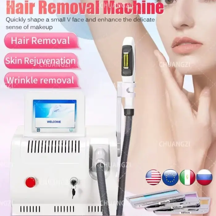 Appareil d'épilation permanente indolore IPL E-Light OPT Laser 500 000 impulsions pour éliminer les