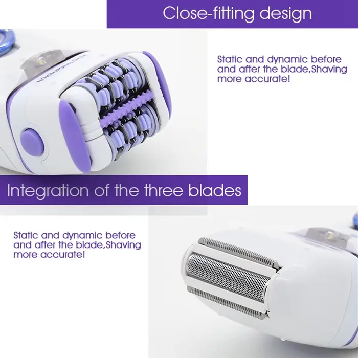 3in1 électrique femmes épilateur femme rasoir jambe corps épilation lèvre menton dépilatoire dame Bikini tondeuse