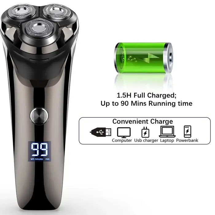 2025 nouveaux rasoirs à barbe pour hommes rasoir électrique sans fil USB Rechargeable Triple lames