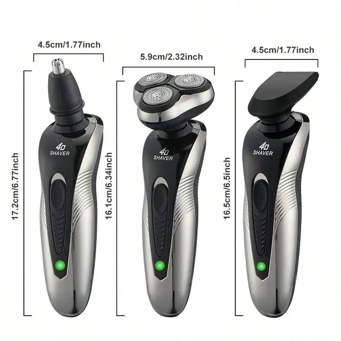 Rasoir électrique rotatif à 3 lames rechargeable par USB