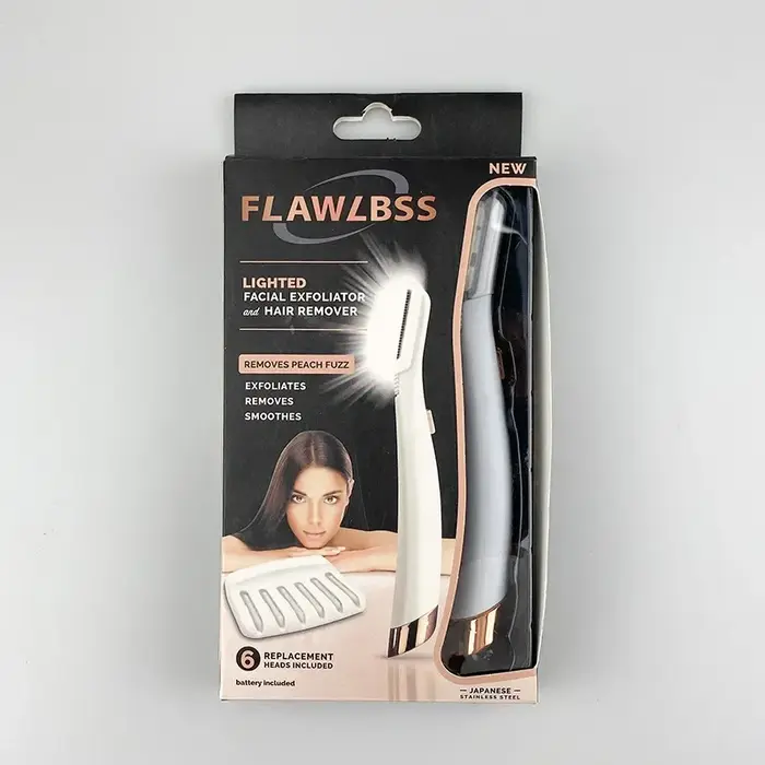 Tondeuse à sourcils électrique avec lumière LED