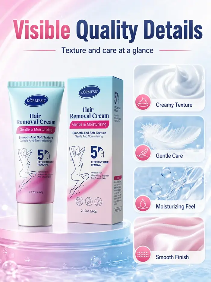 Crème dépilatoire pour le corps, crème dépilatoire douce, hydratante, pour une peau lisse, soin pour femmes et hommes, jambes, bras, aisselles, usage quotidien.