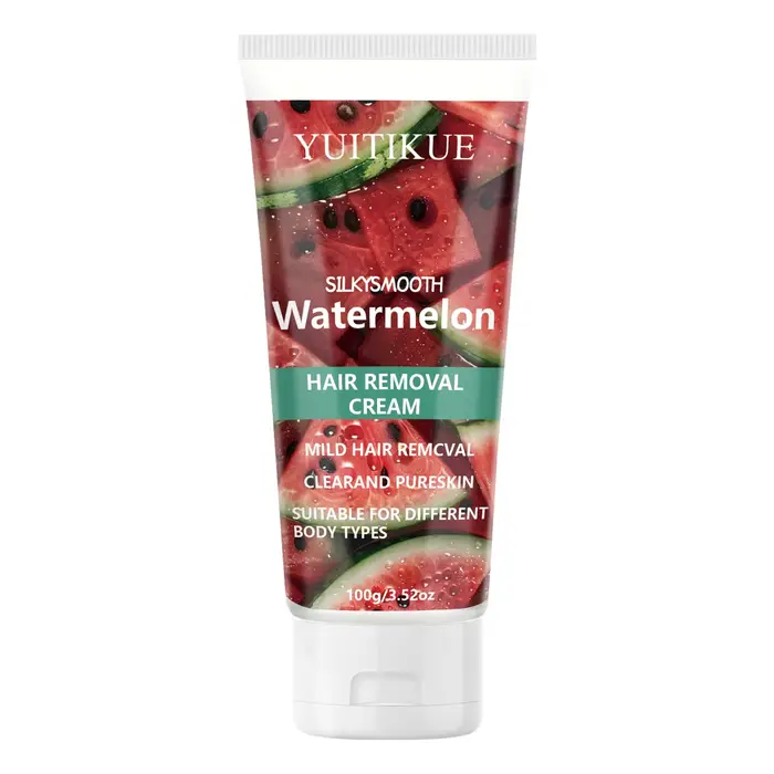 Crème dépilatoire à la pastèque Yuitikue 100g, dépilatoire doux et soyeux pour une peau pure et clai