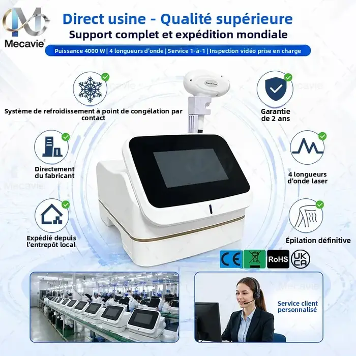Mini Épilateur Laser Diode 808 nm Ice Platinum 4000W pour Épilation et Rajeunissement Cutané avec Réservoir d'Eau Externe 2026