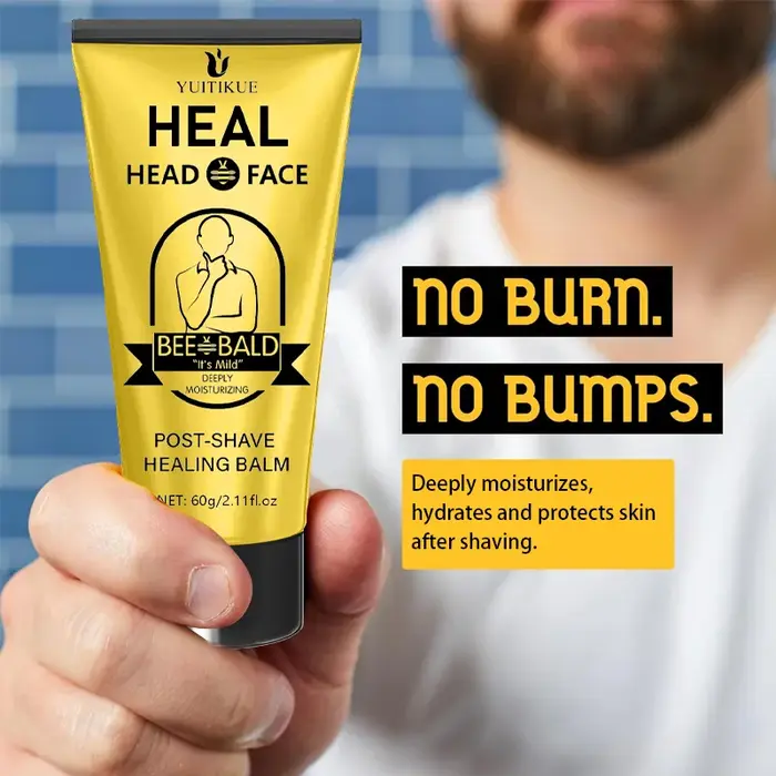 Baume post-rasage - Soulage l'irritation du rasoir, hydrate en profondeur le visage, formule douce p