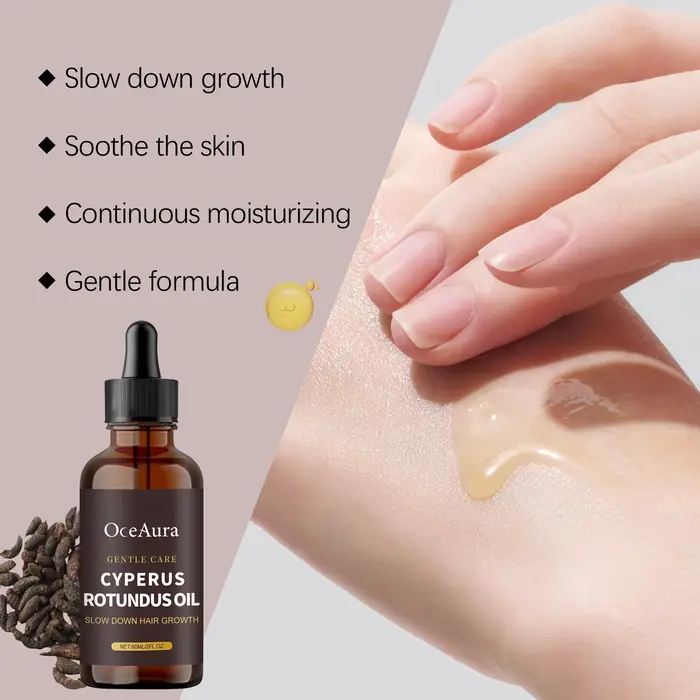 Inhibe la croissance des cheveux Cyperus Rotundus huile épilation indolore ralentissent les aisselles jambes bras