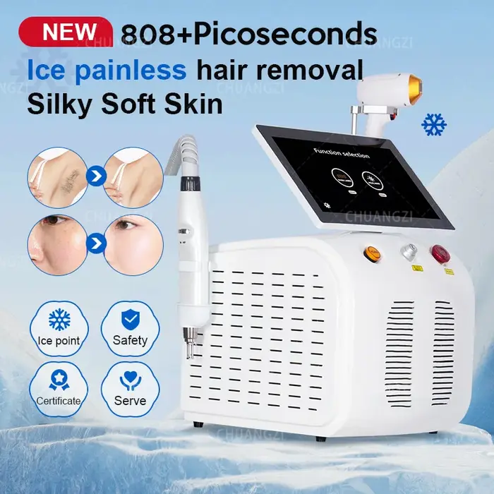 Machine professionnelle d'épilation au laser à diode, 808 nm 755 nm 1064 nm, équipement de beauté Ice Platinum à 3 longueurs d'onde pour salons de beauté