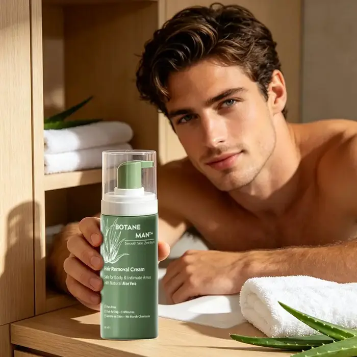 Crème dépilatoire mousse à action rapide et douce pour les bras, les jambes, la poitrine et les zones intimes, apaise les rougeurs et l'inconfort.