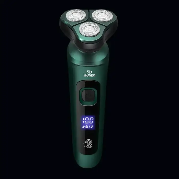 Nouveau rasoir électrique avec écran LED numérique, rasoir flottant à trois têtes, rechargeable par