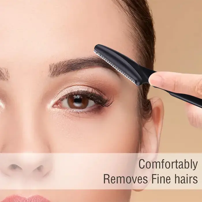 30 pièces/bouteille rasoirs à sourcils avec conteneur tondeuse à sourcils pour le visage dans étui é