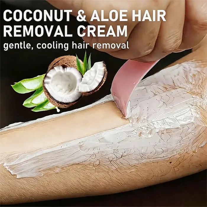 Crème dépilatoire semi-permanente à la noix de coco 50G/100G/150G, à utiliser une seule fois, pour une douceur longue durée pendant 6 mois, épilation rafraîchissante et rapide, crème dépilatoire pour