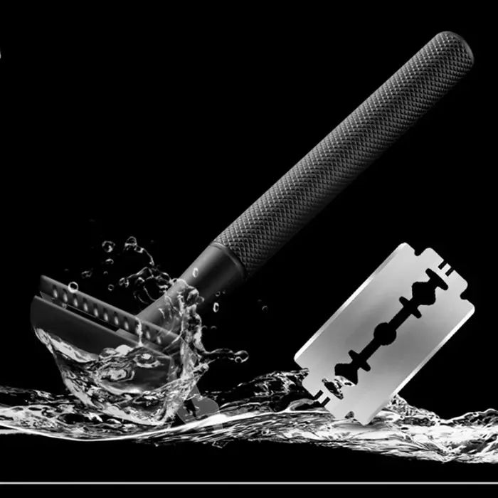 Rasoir de Sécurité Réglable à Double Bord en Acier Inoxydable pour Homme