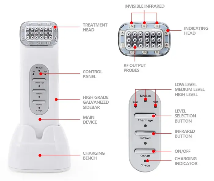 Machine faciale à radiofréquence RF EMS LED Photon raffermissement de la peau Anti-âge élimination des rides dispositif de Lifting du visage équipement de beauté