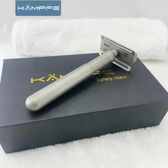 Rasoir de sécurité à double tranchant KAMPFE Premium en acier inoxydable 316L
