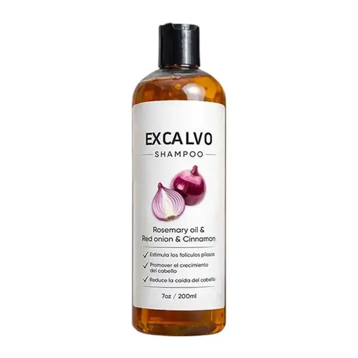 Shampooing Équilibrant pour Cheveux à l'Huile de Romarin et Oignon Rouge Anti-Frisottis, Augmente la