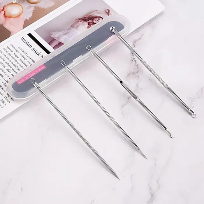 Extracteur de boutons et de comédons, outil d'extraction d'acné, Kit de traitement pour les imperfec