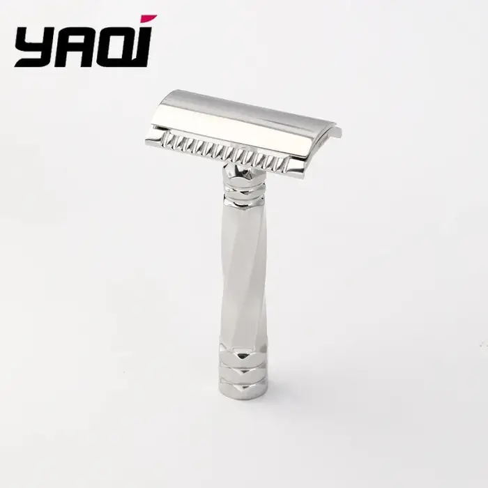 Rasoir de sécurité Yaqi Cerberus en acier inoxydable, espacement des lames de 0,65 mm, manche de 77 