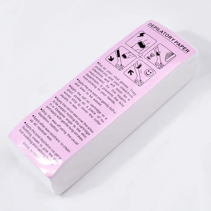 100 pièces épilation non tissé corps tissu cheveux enlever cire rouleaux de papier haute qualité épi