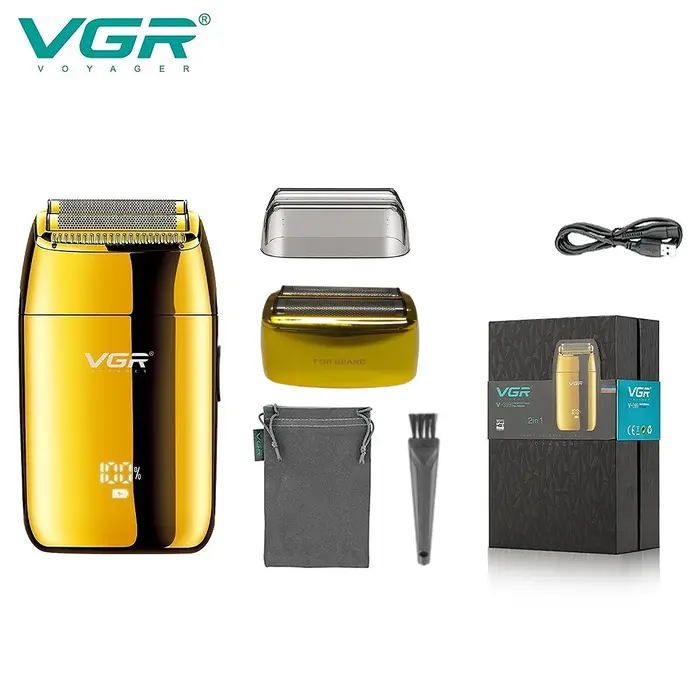 VGR tondeuse tondeuse à barbe pour hommes rasoir electrique homme rasoir homme Rasoir Professionnel Tondeuse à barbe Électrique Machine à raser Portable Rasoir Rechargeable Tondeuse LED Rasoir pour ho