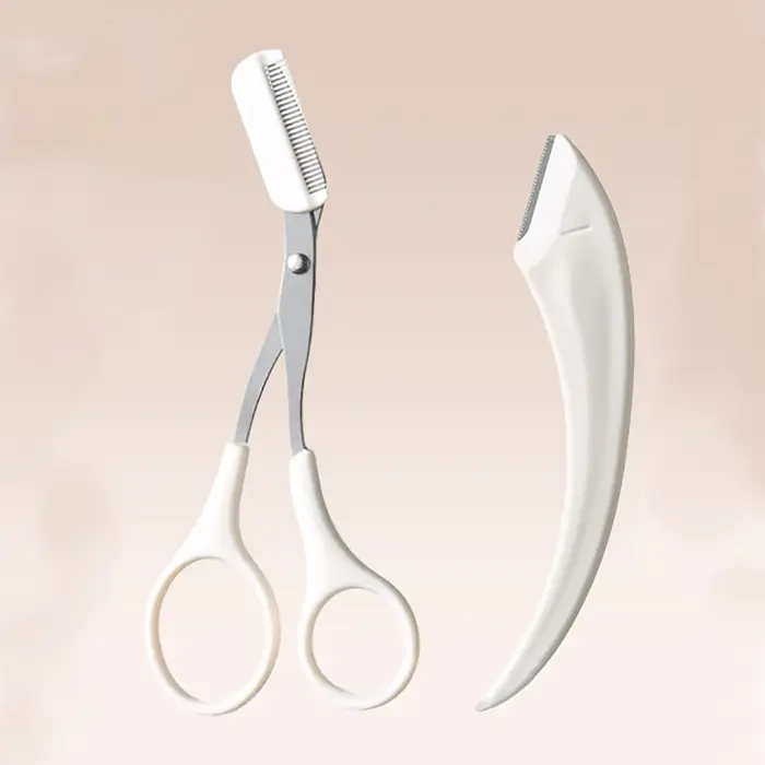 Ciseaux de précision pour sourcils, tondeuse et épileur facial, outil de profilage des sourcils, ras
