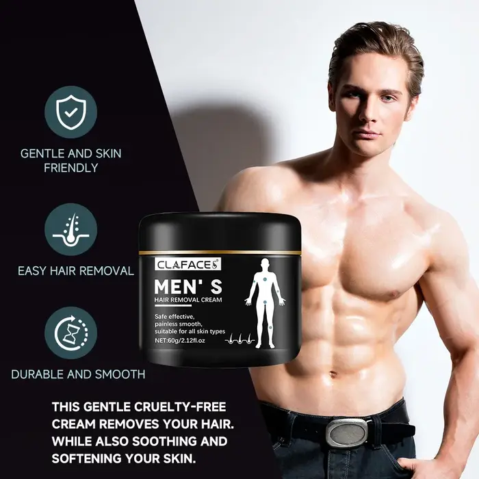 Crème d'épilation indolore pour hommes