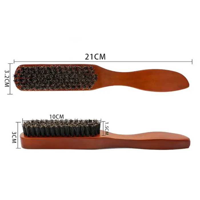 Brosse à barbe en poils de sanglier avec manche en bois pour hommes