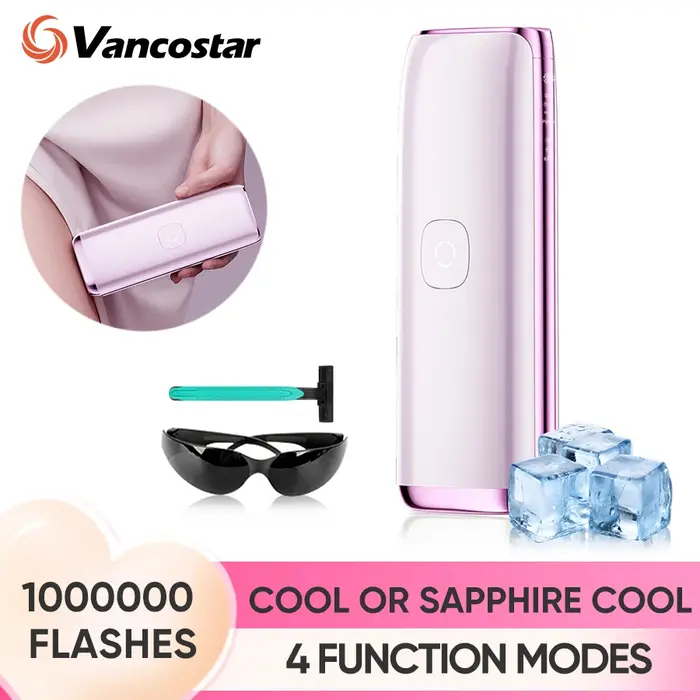 Épilateur IPL Flash 1000000 pour Femmes, Épilation Sans Douleur à Froid ou Saphir, Corps Entier, Maillot, Soin de la Peau, Épilateur IPL Permanent