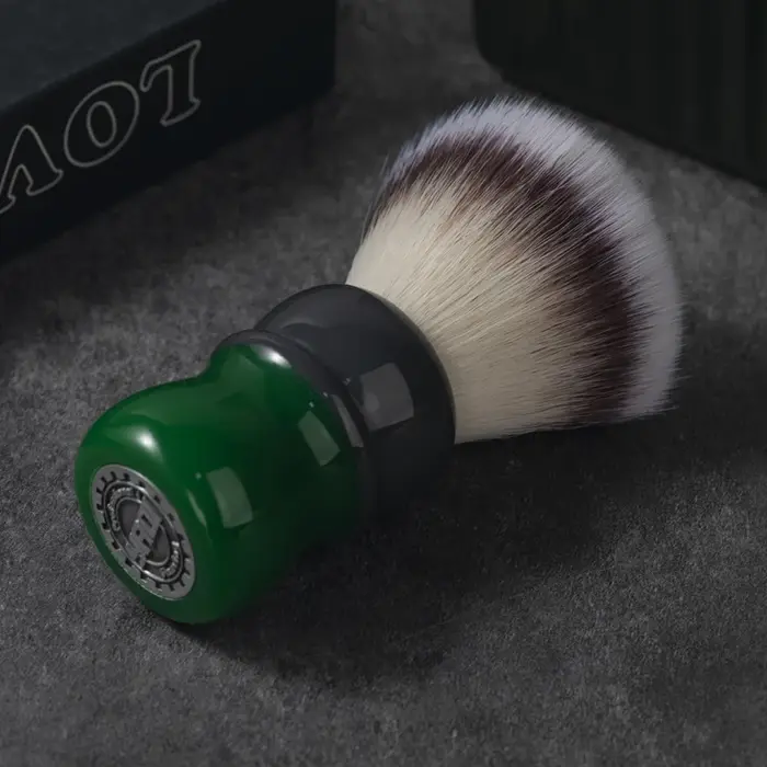 YAQI Mocha(Matcha) Brosse de rasage humide pour homme avec nœud haute résolution en cheveux synthéti