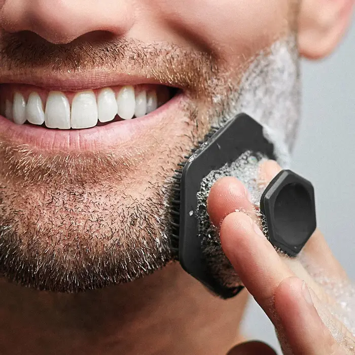 Brosse à barbe pour hommes, pour le nettoyage, outil de barbier, peigne à moustache en silicone, Mas