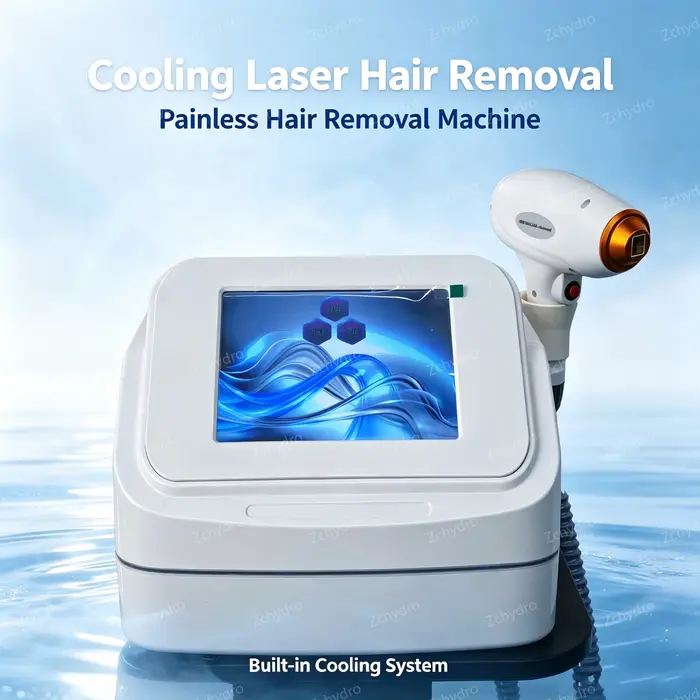 Équipement de beauté professionnel pour salon, épilateur laser à diodes 755 808 1064nm, refroidissement par glace, épilation indolore.