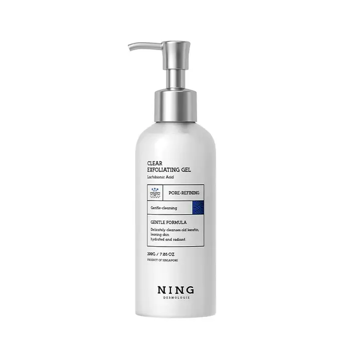 Gel exfoliant NING 200g – Gel peeling doux pour le visage pour un nettoyage en profondeur des pores,