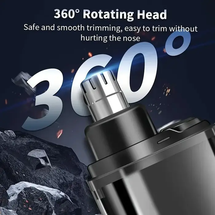 Tondeuse à poils du nez et des oreilles pour hommes - Rechargeable par USB C