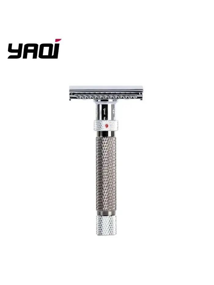 Yaqi – rasoir de sécurité réglable pour hommes, couleur Chrome et bronze à coupe finale