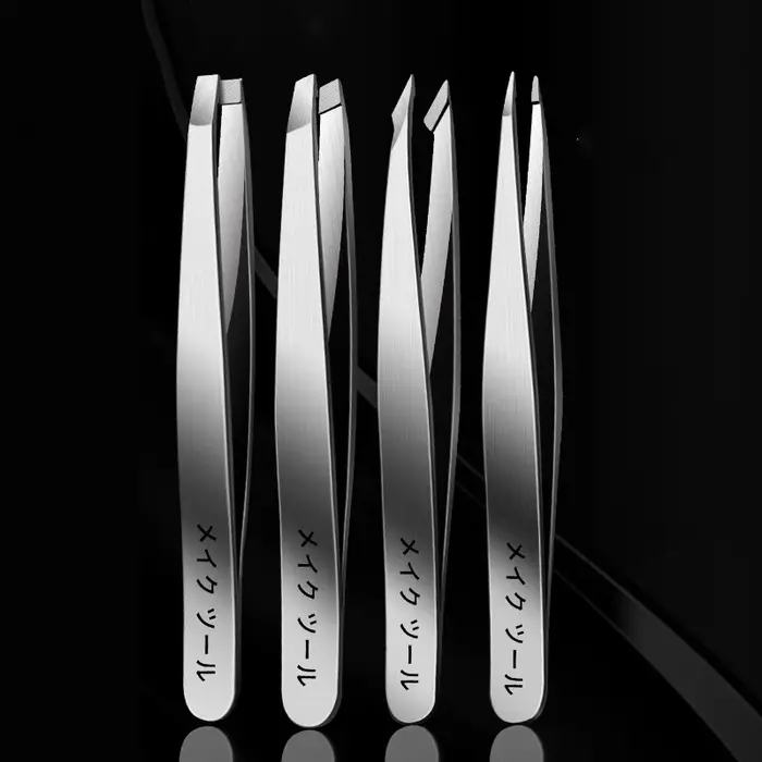 Ensemble de 4 pinces à épiler professionnelles, parfaites pour l'épilation des sourcils, très facile