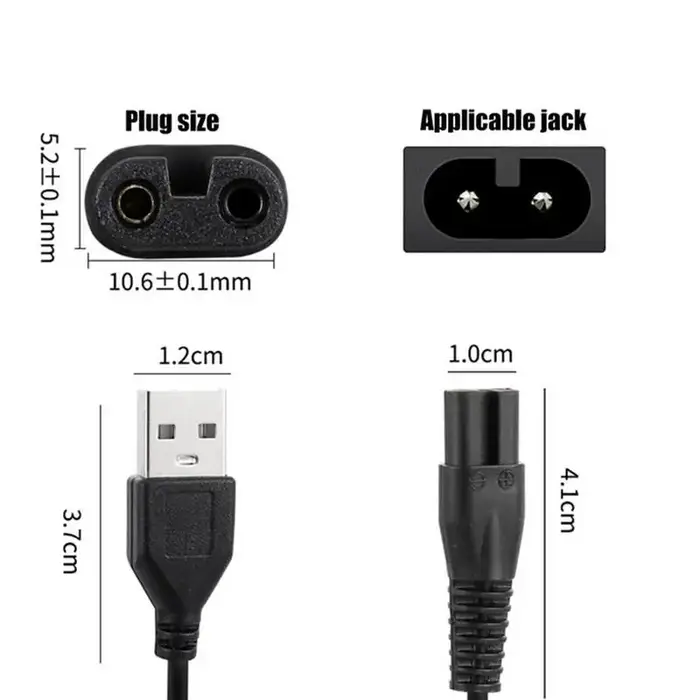 Rasoir électrique câble de chargement USB cordon d'alimentation chargeur fil adaptateur
