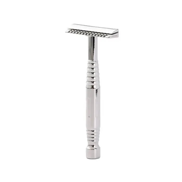 Rasoir de sécurité YAQI Romulus à lame ouverte en acier inoxydable 316 poli, lame simple pour homme
